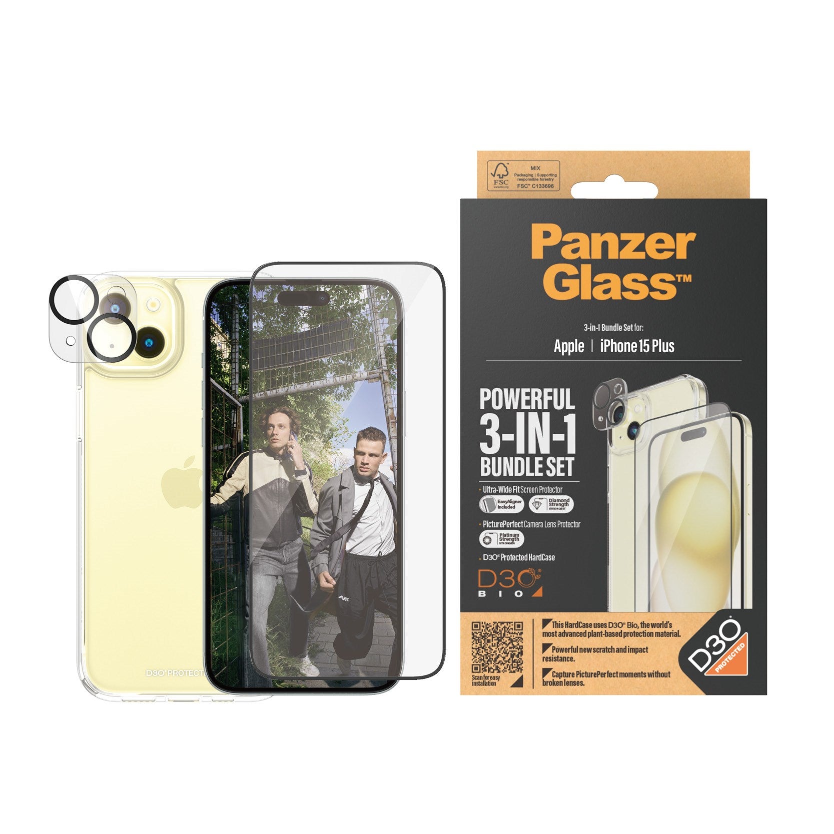 PanzerGlass® 3-in-1 Set iPhone 15 Plus